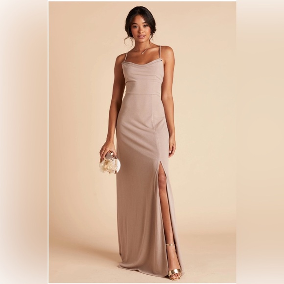Birdy Grey Dresses & Skirts - Birdy Grey Ash Crepe Bridesmaid Dress in Taupe Size Large
